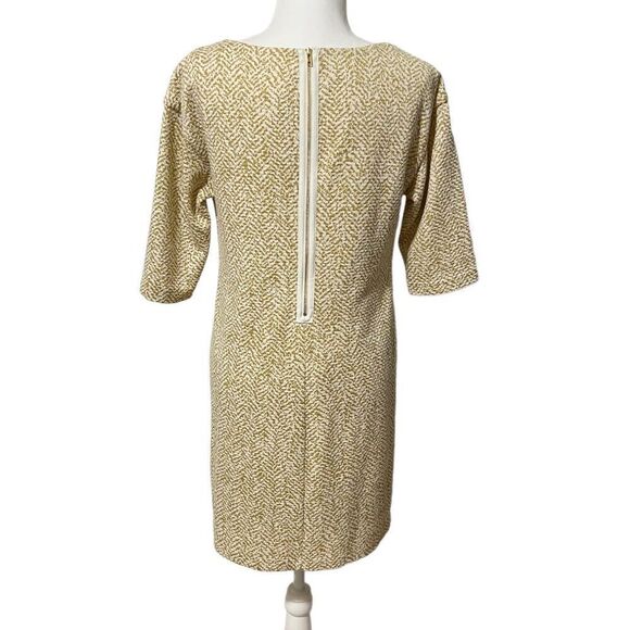 MAGGY LONDON Size 6 Metallic Gold White Sheath Dress Small - Picture 11 of 14